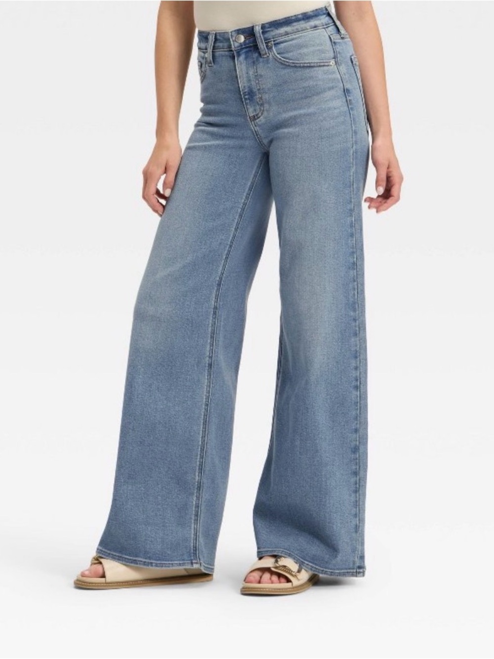 Universal Thread Medium Wash Wide-Leg High-Rise Jeans Brand NWT size 2R